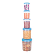 2446 Plastic Transparent Container Air Tight Dabba Set (3000ml 2000ml 1000ml 750ml 500ml) thumbnail 2
