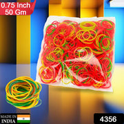 4356 Rubber Band For Officehome And Kitchen Accessories Item Products Elastic Rubber Bands Flexible Reusable Nylon Elastic Unbreakable For Stationery School  Multicolor (0.75 Inch 50 Gm) thumbnail 5