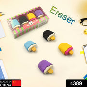 Ice Cream Eraser For Girlseraser For School Bday Return Gift Party Doughnut Lollipop Ice Cream Theme Shape Erasers Pencils Set For Kids Educational Stationary Kit School Supplies (1 Set 4 Pc) thumbnail 6