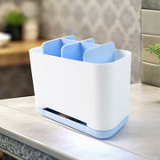 6 Compartment Multi Purpose Organizer Toothbrush Holder Stand Plastic Caddy (1 Pc) thumbnail 2