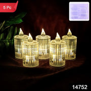 Premium Crystal Effect Led Flameless Candle Lights (5 Pc) thumbnail 7