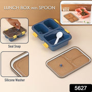 5627 Plastic Lunch Box For Kids Lunch Box For Kids 3 Compartment Insulated Lunch Box Tiffin Box For Boys Girls School  Office Men (3 Compartment Lunch Box) thumbnail 7