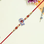Cute Doraemon Kids Rakhi With Rudraksha  Pearl Beads thumbnail 1