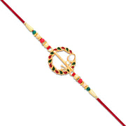 Krishna Flute Rakhi With Colorful Leaf Motif  Beads thumbnail 1