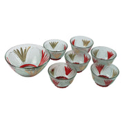 8234 Rose Glass Multipurpose Pudding  Dessert  Ice Cream Bowl Set For Home Use Home  Kitchen Serving Bowl For Sundae Sweets Snacks Fruit Pudding Nuts Or Dip Serving Bowls 6 Medium  1 Big Bowl (Set Of 7 Pc) thumbnail 1