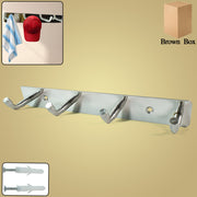 Stainless Steel Wall Mounted Coat 4 Hook Rack (20x3  1 Pc) thumbnail 1