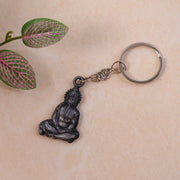 Premium Spiritual Hanuman Ji Sitting Pose Metal Keychain (1 Pc) thumbnail 1