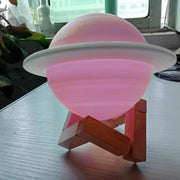 3d Saturn Lamp Home Decoration Bedside Night Light With Base (1 Pc  Multicolor) thumbnail 5