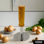 High Grade Stainless Steel Potato Masher Paubhaji  Pav Bhaji Masher With Wooden Handle (1 Pc) thumbnail 5