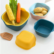 5228 Kitchen Bowl Plastic Washing Bowl And Strainer Drainer Basket For Home  Kitchen Use thumbnail 2