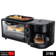 2788 3 In 1 Breakfast Maker Portable Toaster Oven Grill Pan  Coffee Maker Full Breakfast Ready At One Go thumbnail 7