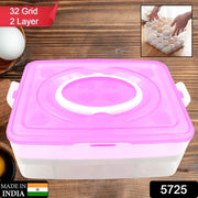 5725 2layer 32 Grid Egg Tray With Lid Egg Carrier Holder For Refrigerator Camping Food Storage Container With Handle (1 Pc ) thumbnail 7