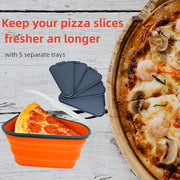 10026 Reusable Pizza Storage Containers With 5 Microwavable Serving Trays Silicone Container Expandable  Adjustable For Packing Pizza At Home  Outdoor thumbnail 5