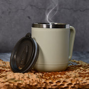 8137 Ganesh Premium Stainless Steel Coffee Mug With Heat Resistant Mug Lid. Approx 400ml Mug. thumbnail 2