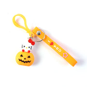 Cute Cartoon Cat  Pumpkin Theme Silicone Keychain (1 Pc) thumbnail 3