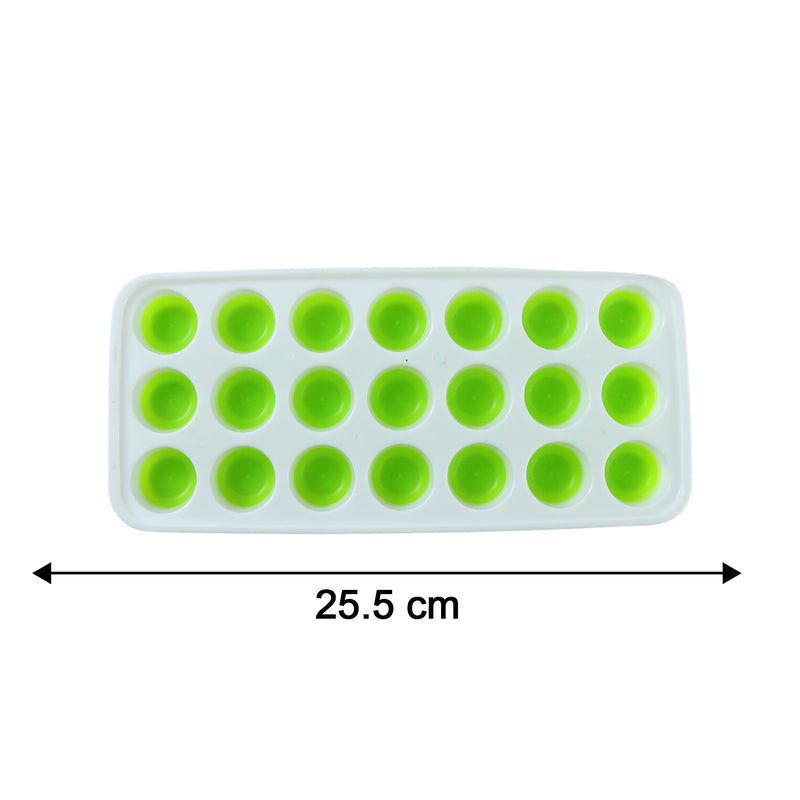 21 Grid Plastic Round Pop Ice Cube Tray With Lid (1 Pc)