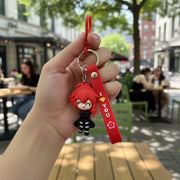 Cute Red Hair Cartoon Girl Silicone Keychain (1 Pc) thumbnail 2