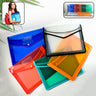 Transparent Document File Folder  Multi-color Button Closure File Bags (1 Pc  Mix Color)