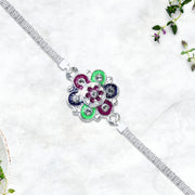Silver Flower Motif Rakhi thumbnail 2