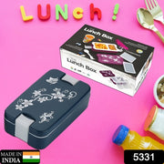 5331 Airtight Lunch Box 2 Compartment Lunch Box Leak Proof Food Grade Material Lunch Box Modern Appearance  Compact Lunch Box With Spoon thumbnail 4