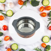 2368 Casserole Box For Food Searving Inner Steel Insulated Casserole Hot Pot Flowers Printed Chapati Box For Roti Kitchen (Approx 2500 Ml) thumbnail 2