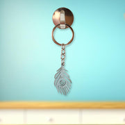 Stylish Stainless Steel Peacock Feather Keychain (1 Pc) thumbnail 5