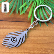Stylish Stainless Steel Peacock Feather Keychain (1 Pc) thumbnail 2