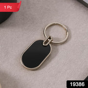 Elegant Black  Silver Oval Metal Keychain (1 Pc) thumbnail 7