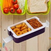 5332 Airtight Lunch Box 2 Compartment Lunch Box Leak Proof Food Grade Material Lunch Box Modern Appearance  Compact Lunch Box With Spoon thumbnail 1