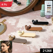 Cute Cartoon Bear Design Premium Fashion Hair Clips (4 Pc) thumbnail 7
