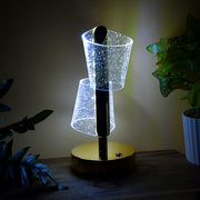 Modern Luxury Crystal Led Double Shade Table Lamp (1 Pc) thumbnail 4