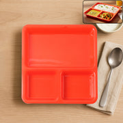 Plastic 3-compartment Rectangular Meal Serving Tray  Plates (1 Pc) thumbnail 6