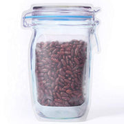 1075 Reusable Airtight Seal Plastic Food Storage Mason Jar Zipper (1000ml) thumbnail 2