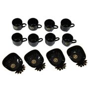 Pine Junction Ceramic Tea  Cups  Mug Set With Pineapple Shape Serving Bowl  (12 Pcs Set) thumbnail 2