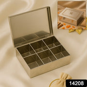 Multipurpose Premium Stainless Steel Jewelry Storage Organizer Box With 6 Compartments (1 Pc) thumbnail 5