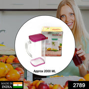 2789 2000ml Square Jug For Carrying Water And Types Of Juices And Beverages And All. thumbnail 7