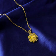 Elegant Floral Design Gold Plated Pendant Necklace (1 Pc) thumbnail 5