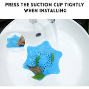 Aqua Blue Silicone Star Shaped Sink Filter Bathroom Hair Catcher Drain Strainers For Basin thumbnail 3