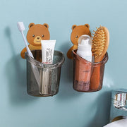 Cute Teddy Bear Toothbrush Holder For Kids (3 Pc Set) thumbnail 6
