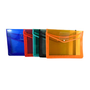 Transparent Document File Folder  Multi-color Button Closure File Bags (1 Pc  Mix Color) thumbnail 5
