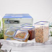 5800 Classics Rectangular Plastic Airtight Food Storage Containers With Leak Proof Locking Lid Storage Container Set Of 3 Pc( Approx Capacity 500ml1000ml1500ml Transparent) thumbnail 1