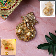 Traditional Golden Lord Ganesha Kumkum Dish  (1 Pc) thumbnail 6