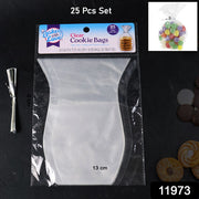 Clear Cookie Bags Gift Bag Clear Flat Treat Bags (25 Pcs Set) thumbnail 4