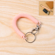 Elastic Spiral Coil Keychain Bracelet With Metal Key Ring And Clip Hook (1 Pc) thumbnail 1