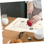 3 In 1 Low Silicone Baking Mat With Wooden Belan  Cake Scraper (3 Pcs Set  7050 Cm) thumbnail 1