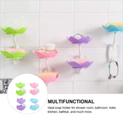 7963 Dabble Layer Flower Self Draining Soap Dish Holder Bathroom Shower Soap Holder Dish Storage Plate Tray For Bathroom Kitchen Bathtub thumbnail 2