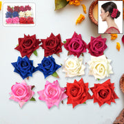 Colourful Flowing Flower Hair Pin (12 Pcs Set  Mix Color) thumbnail 1