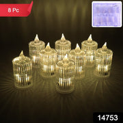 Premium Crystal Effect Led Flameless Candle Lights (8 Pc) thumbnail 7