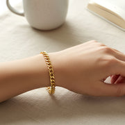 Classic Gold Finish Chain Link Bracelet For Men And Women (1 Pc) thumbnail 4