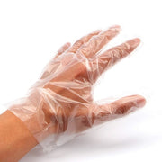 0670 Plastic Transparent Disposable Clear Gloves (White) (100pc) thumbnail 7